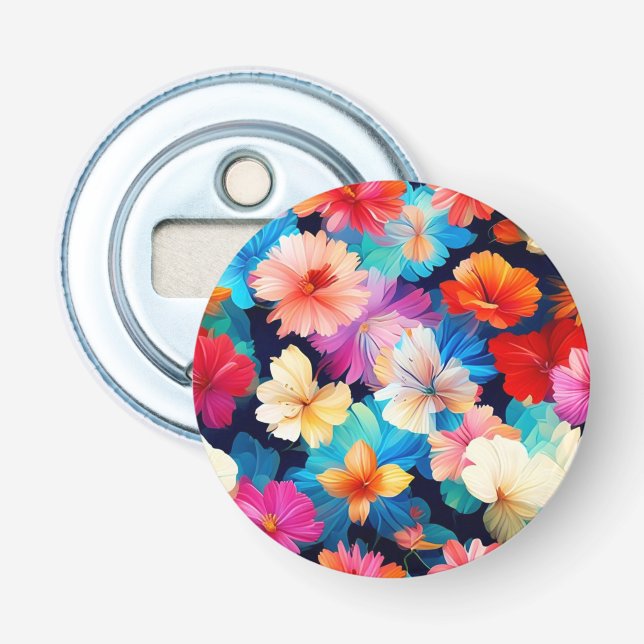 Floral Multicolored Flowers Pattern37566 Bottle Opener (Front)