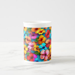 Floral Multicolored Flowers Pattern-36355 Bone China Mug