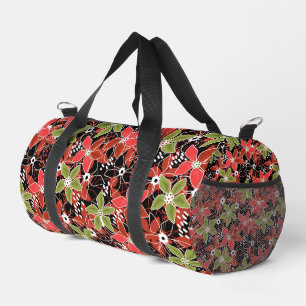 Floral multicolored sketch retro autumn duffle bag
