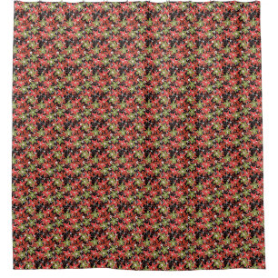 Floral multicolored sketch retro autumn shower curtain