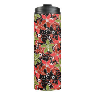 Floral multicolored sketch retro autumn  thermal tumbler