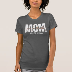 Floral Mum Our Heart Since Typography T-Shirt