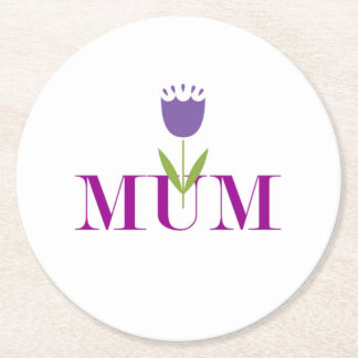 Floral Mum Round Paper Coaster