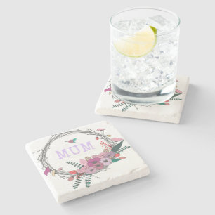 Floral Mum Stone Coaster