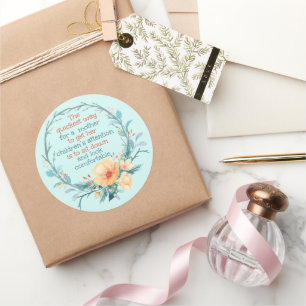 Floral Mum The Quickest Way For A Mother Classic Round Sticker
