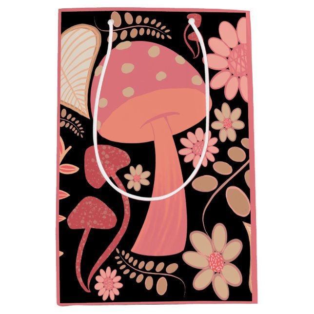 Floral & Mushroom colour of the year Medium Gift Bag (Front)