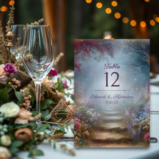Floral Mystical Enchanted Woodland Wedding Table Number (Creator Uploaded)