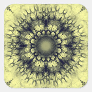 Floral mystical ornament square sticker