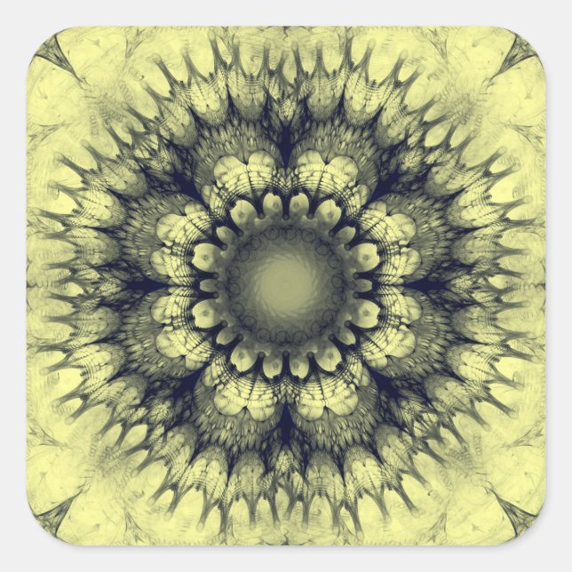 Floral mystical ornament square sticker (Front)