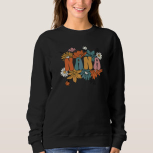 Floral Nana Life Thankful Nana Fall Thanksgiving M Sweatshirt