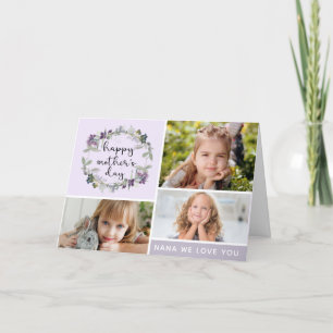 Floral Nana Mother's Day Photo Collage Card