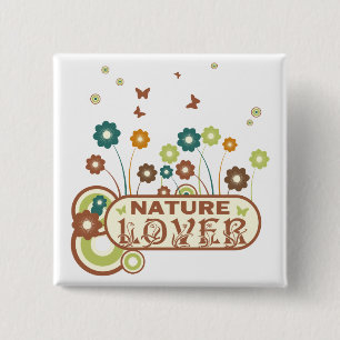 Floral Nature Lover 15 Cm Square Badge
