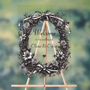 Floral Nature Wreath, Acrylic Sign