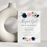 floral navy and blush baby gender reveal