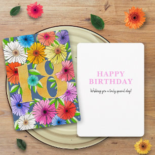 Floral Navy Blue Personalised 18th Birthday Card
