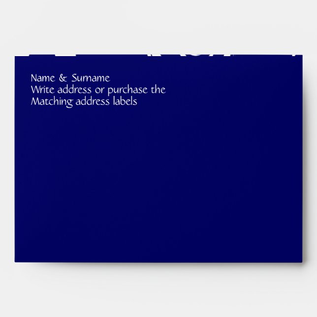 Floral navy blue white swirl envelopes (Front)