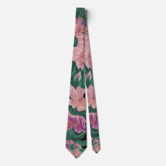 Floral Necktie/pink and green colours Tie