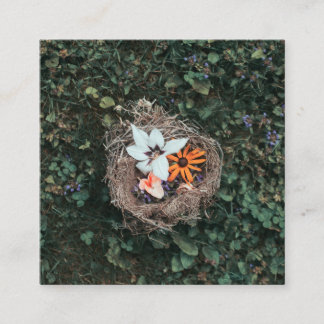 Floral Nest Square Business Card