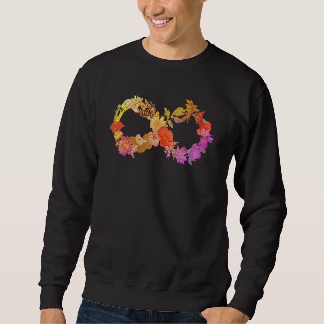 Floral Neurodiversity Infinity Symbol Autism Aware Sweatshirt (Front)