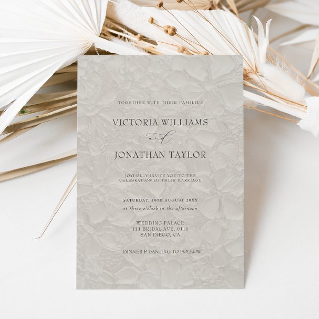 Floral Neutral Wedding Invitation (Creator Uploaded)
