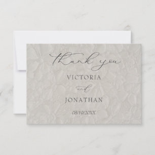 Floral Neutral Wedding Thank You Card