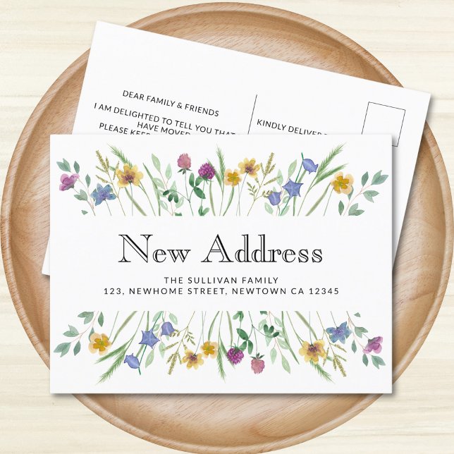 Floral New Address Moving Announcement Postcard (Creator Uploaded)