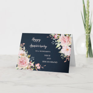 Floral Niece and Her Husband Wedding Anniversary Card
