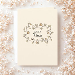 Floral Niece or Custom Recipient and Text Birthday Card
