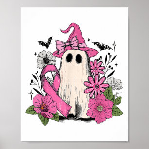 Floral Nk Boo Ghost Breast Cancer Awareness Soky S Poster