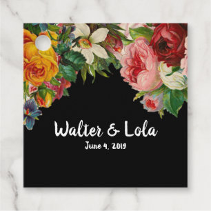 Floral Noir Favour Tags