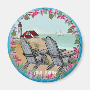 Floral Noon lighthouse magnet