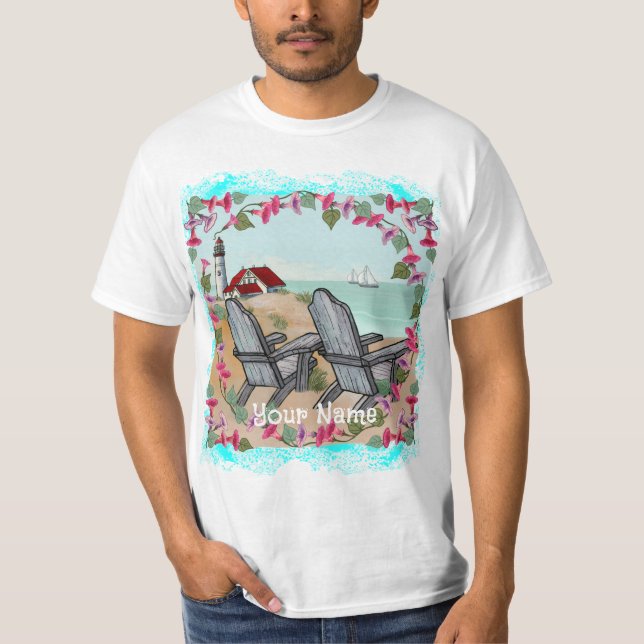 Floral Noon lighthouse  t-shirt (Front)
