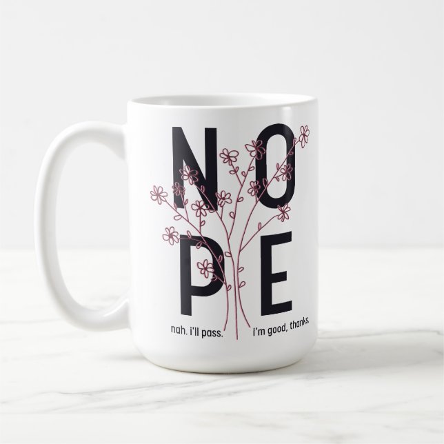 Floral Nope Coffee Mug (Left)