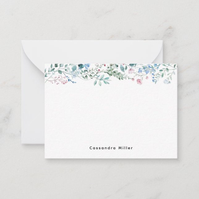 Floral Note Card | Elegant Spring Minimalist  (Front)