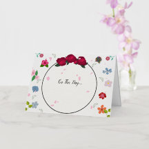 Floral Note Cards/Invitation Cards (Silver Foil)