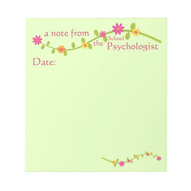 Floral Note from the School Psychologist (Front)