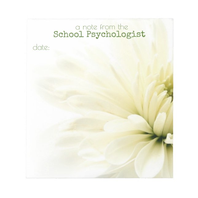 Floral Note from the School Psychologist Note Pad (Front)