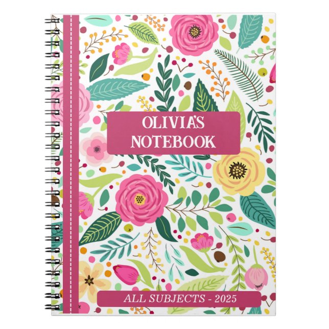 FLORAL NOTEBOOK PERSONALIZED (Front)