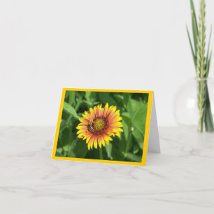 Floral Notecard with Bee on Guillardia