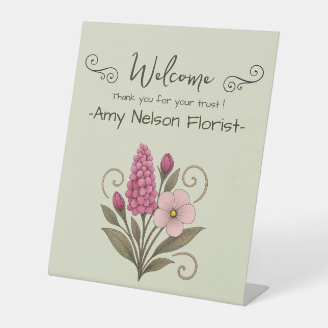 Floral Notes & Daily Planning-florist Pedestal Sign (Front)