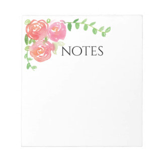 floral notes notepad