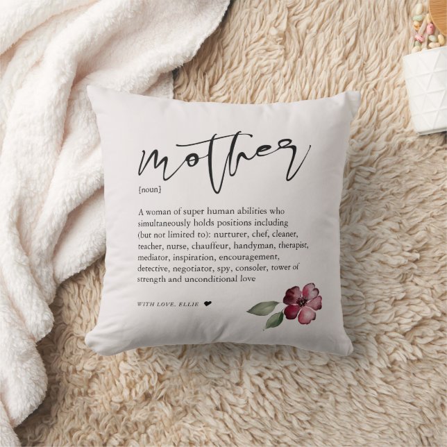 Floral Noun Mother Mother's Day Cushion (Blanket)