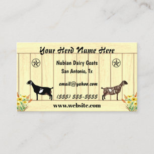 Floral Nubian Dairy Goat Barn Star Business Card