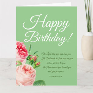 Floral Numbers 6:24-26 Birthday Card