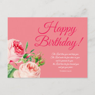 Floral Numbers 6:24-26 Birthday Postcard