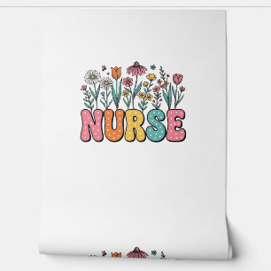 Floral Nurse Bubble Letter Vintage Style Shirt Des Wallpaper