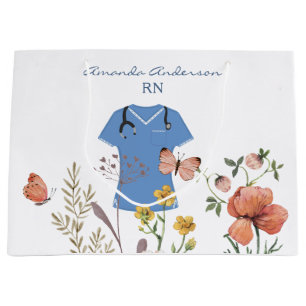 Floral Nurse Graduation Large Gift Bag