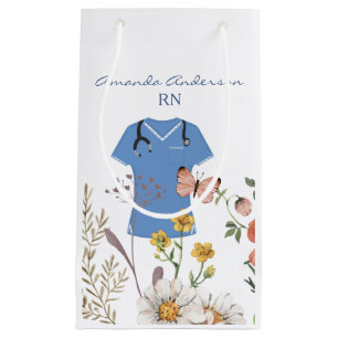 Floral Nurse Graduation Small Gift Bag