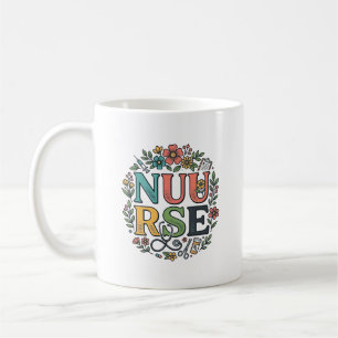 Floral Nurse Shirt Design Vintage Medical Art_1 Coffee Mug