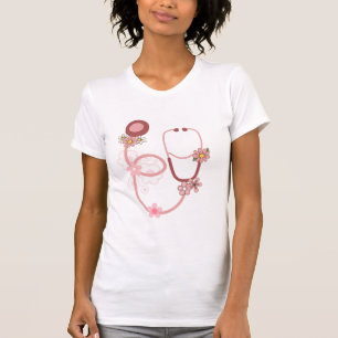 Floral Nurse stethoscope T-Shirt